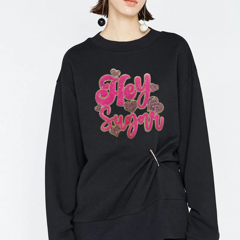 Hey Sugar Heart Sequin Patch