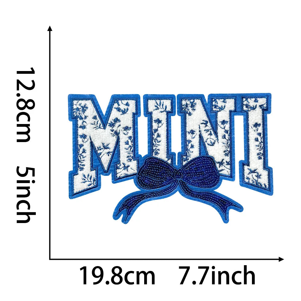 7.7IN Embroidery Floral MINI Patch Iron on Chenille Mama