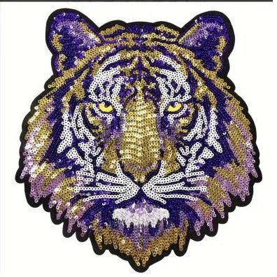 Purple Orange LSU TigerSequin Patches