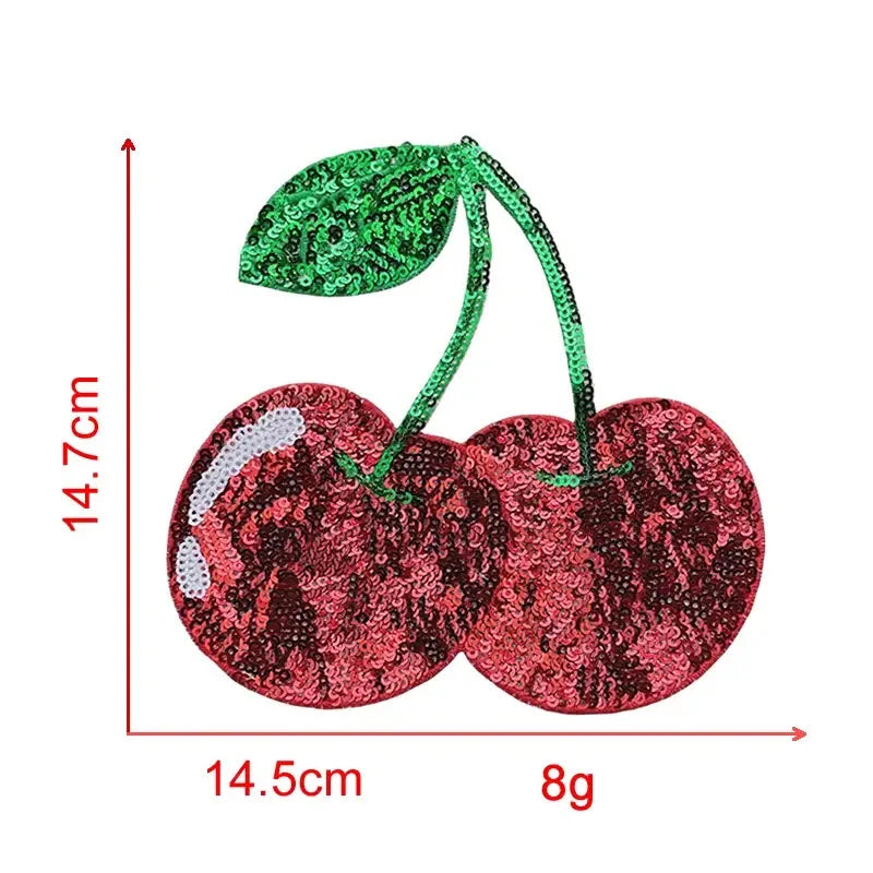 Wholesale Cute Valentine Sequin Patches Iron on Red Pink Heart Bow Cherry Sequin Patch for Women Girl Kid Sweaters Shirts Bag