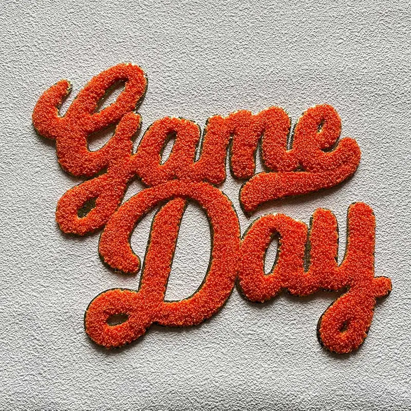 Wholesale Chenille Letter Patches Iron on Sequin Football Colorful 9.84IN Red Game Day Chenille Patches for Women Man Hoodies