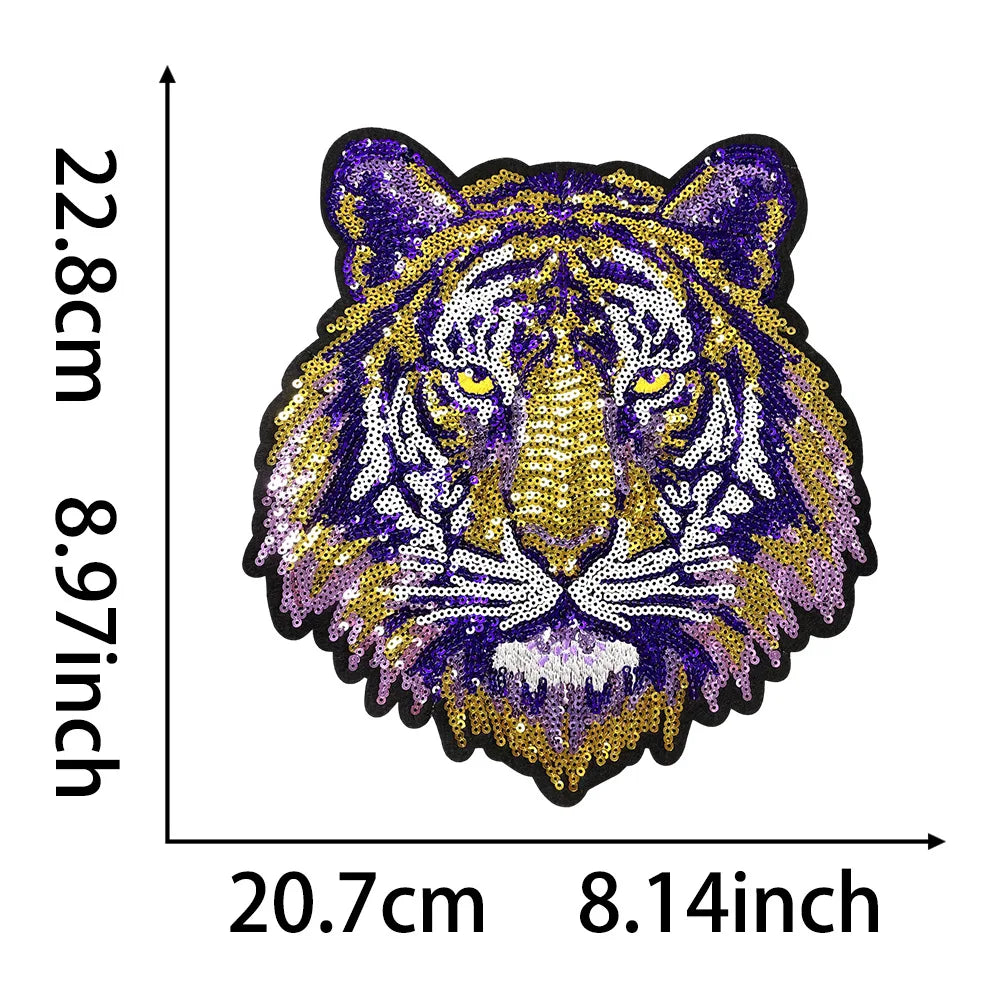 Purple Orange LSU TigerSequin Patches