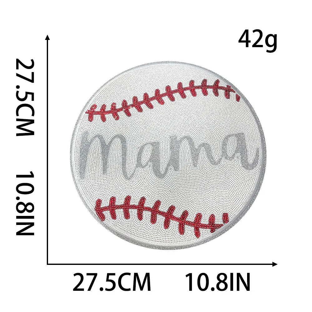 Trendy Game Day Chenille Sequin Football Iron on Patches Softball Baseball Soccer Tennis Ball Custom Sequin Patch for Clothing