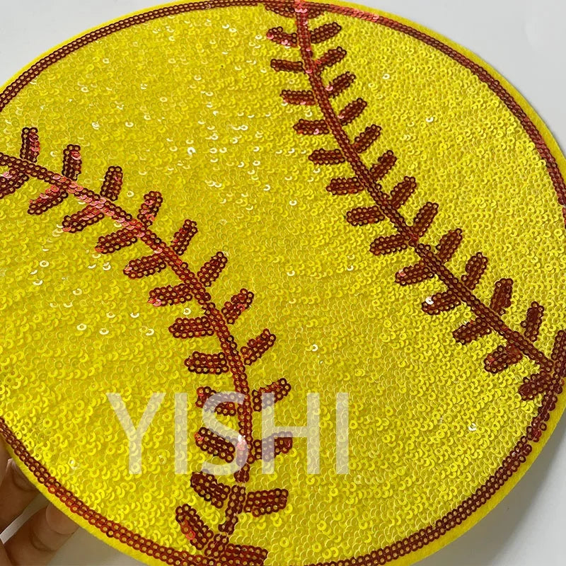 Wholesale Custom Sequin Patch Iron on Sport Big Sequin Mama Baseball Softball Patches for Clothing Decoration Women Man