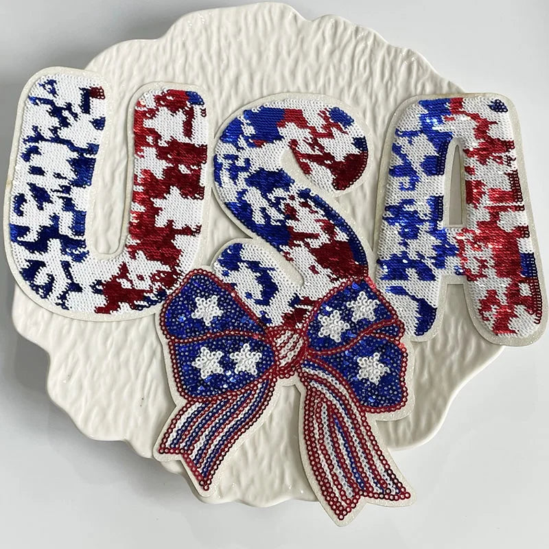 Big USA Sequin Patch