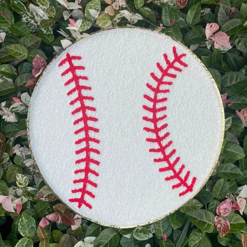 Wholesale Large Chenille Baseball Patch Iron on Custom Sport Sequin Basketball Football Patch for Hoodies Clothing Decoration