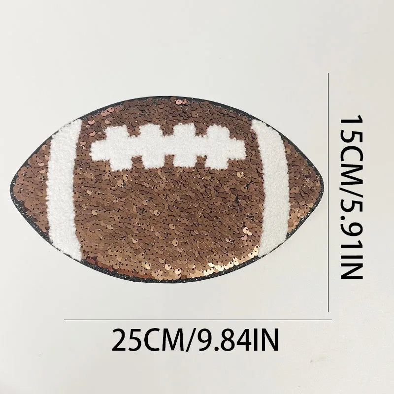 Wholesale Large Chenille Baseball Patch Iron on Custom Sport Sequin Basketball Football Patch for Hoodies Clothing Decoration