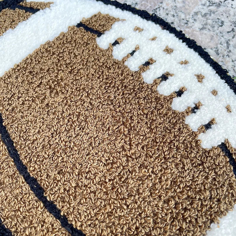 Trendy Chenille Patches with Sequins and PVC Iron-On College Football Team Patches for Women and Men's Clothing for Hoodies