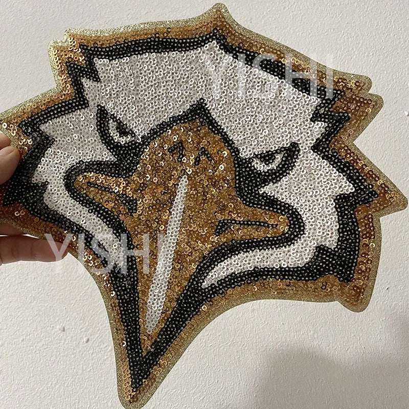 Wholesale Big Bling Sequin Patches Animal Mascot Eagles Iron on Patches for Adult Clothing Decoration Women Man