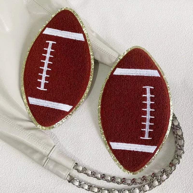 Fashion Football Chenille Patches Iron on Women Man American Sports Football Chenille Patches for Sweatshirt Bag