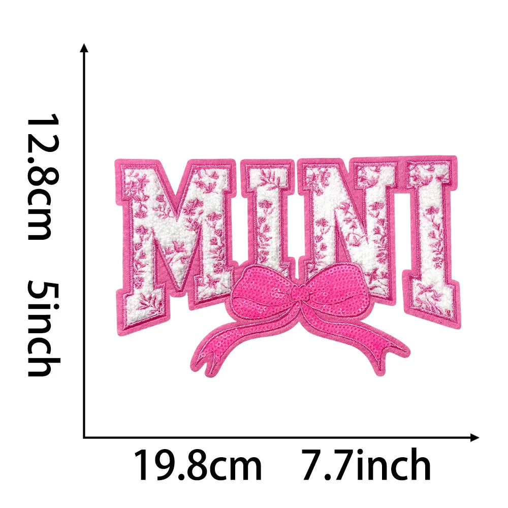 7.7IN Embroidery Floral MINI Patch Iron on Chenille Mama