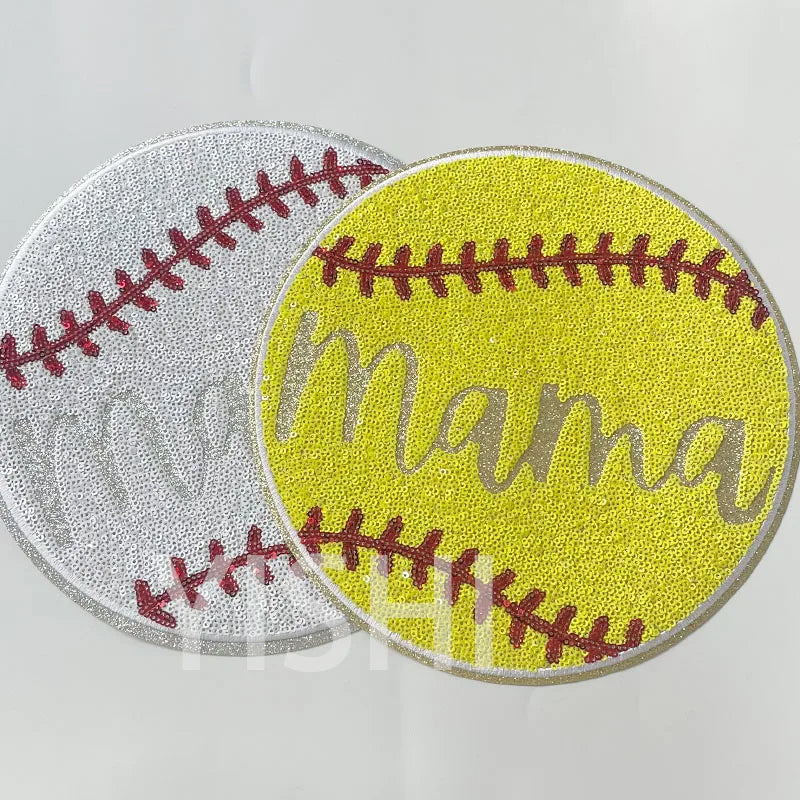 Wholesale Large Chenille Baseball Patch Iron on Custom Sport Sequin Basketball Football Patch for Hoodies Clothing Decoration