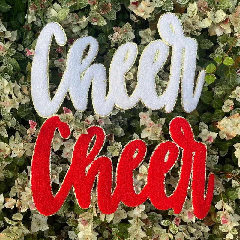 Wholesale Chenille Cheer Patches Iron on Letter Patches Girl Women Colorful Hot Pink 11'' Chenille Letter Patches for Clothing