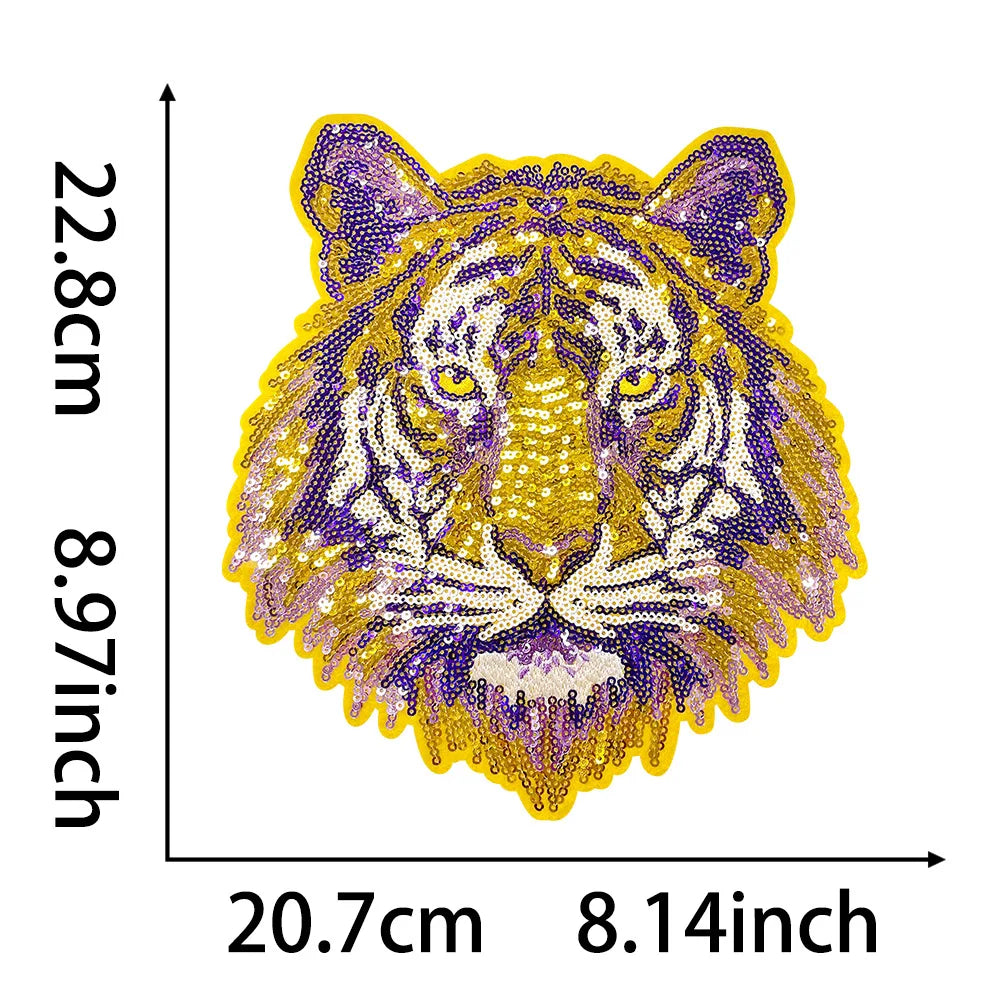 Purple Orange LSU TigerSequin Patches
