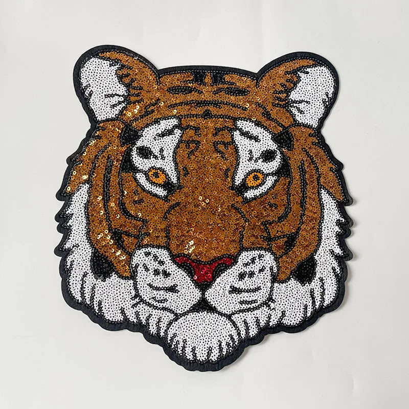 Wholesale Custom Sequin Iron on Patches Iron on Big Eagles Sequin Tiger Patches for Adult Clothing Decoration Women Man