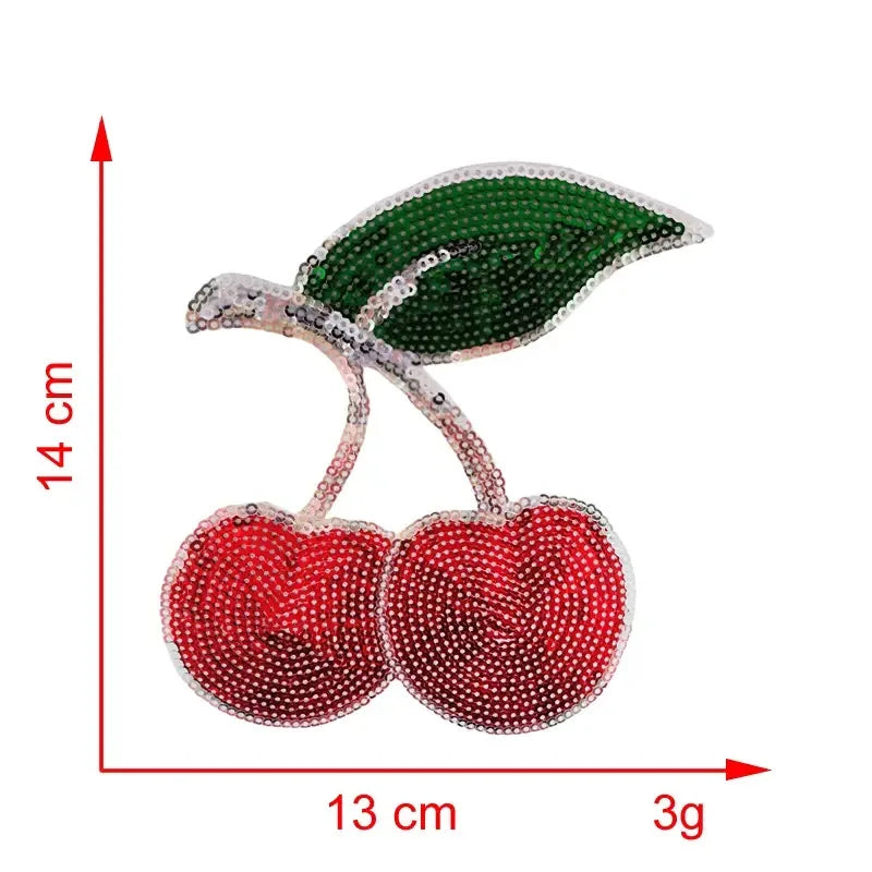 Wholesale Cute Valentine Sequin Patches Iron on Red Pink Heart Bow Cherry Sequin Patch for Women Girl Kid Sweaters Shirts Bag
