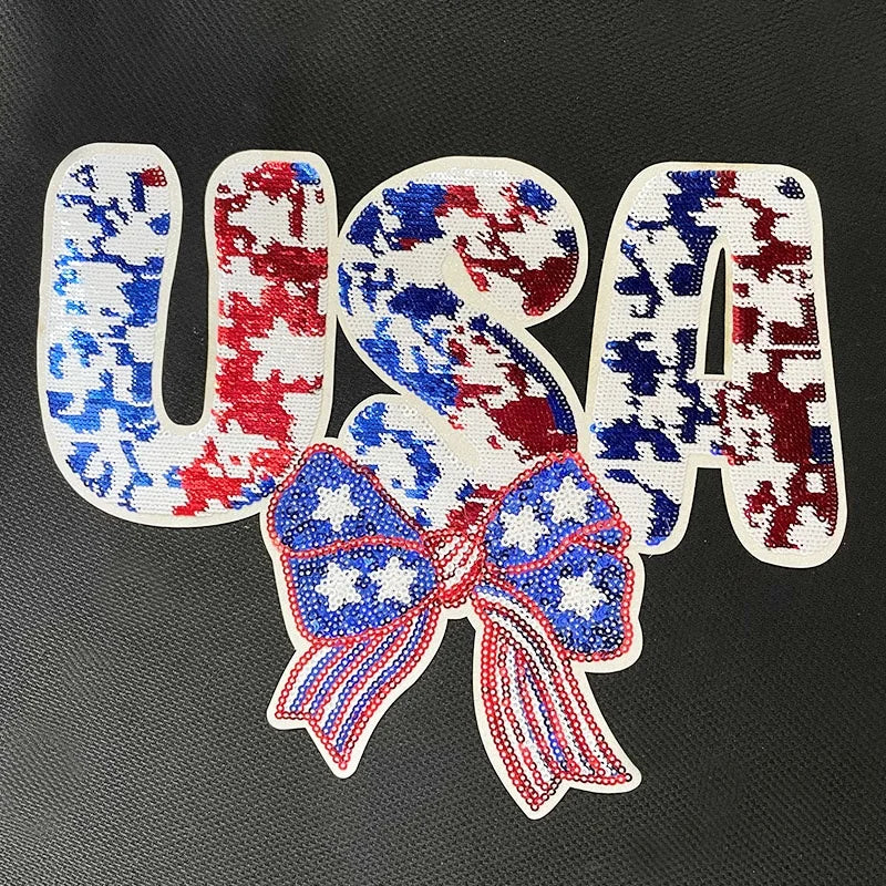 Big USA Sequin Patch