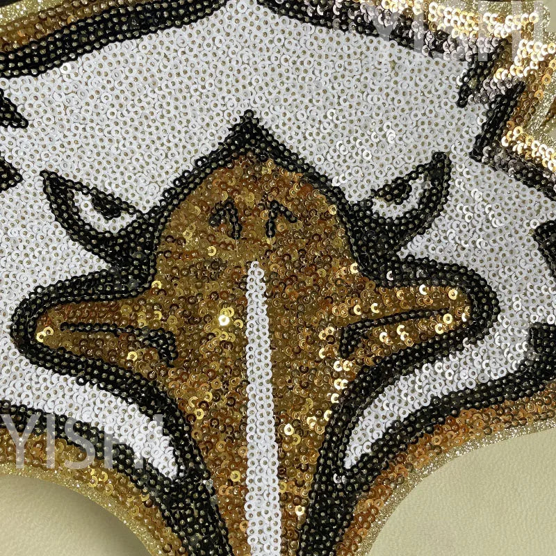 Wholesale Big Bling Sequin Patches Animal Mascot Eagles Iron on Patches for Adult Clothing Decoration Women Man