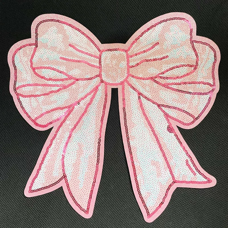 Big Pink Sequin Bow Patch