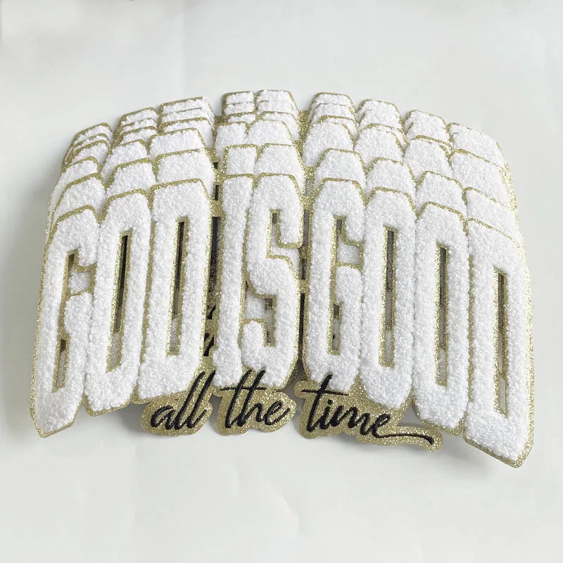 Chenille Patches White God is Good All Time