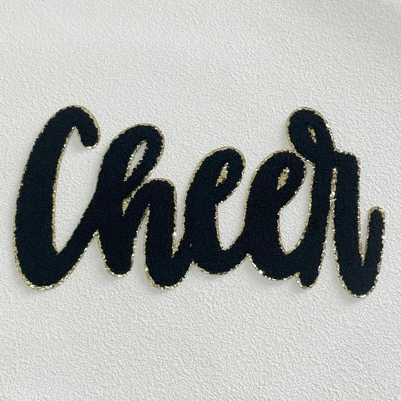 Wholesale Chenille Cheer Patches Iron on Letter Patches Girl Women Colorful Hot Pink 11'' Chenille Letter Patches for Clothing