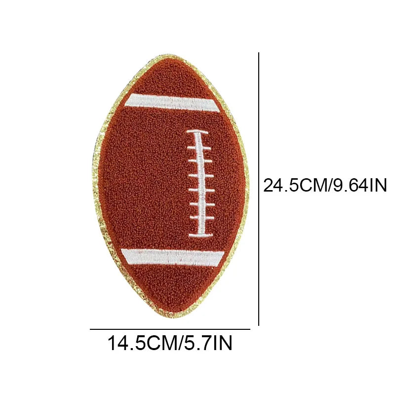 Fashion Football Chenille Patches Iron on Women Man American Sports Football Chenille Patches for Sweatshirt Bag