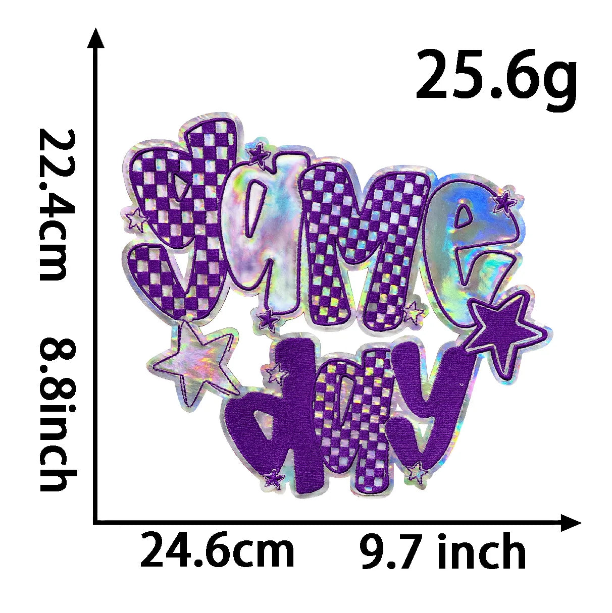 Wholesale 7 Colors Big Laser Purple Red Black Embroidery Game Gay Patches Iron on Patch for University Women Man Clothing