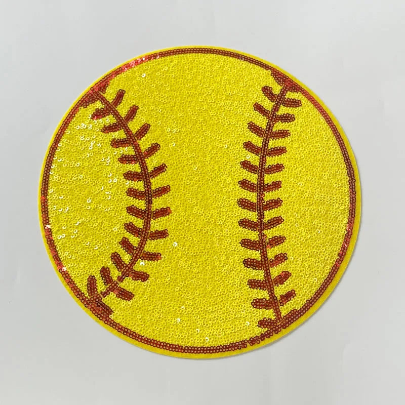Wholesale Large Chenille Baseball Patch Iron on Custom Sport Sequin Basketball Football Patch for Hoodies Clothing Decoration