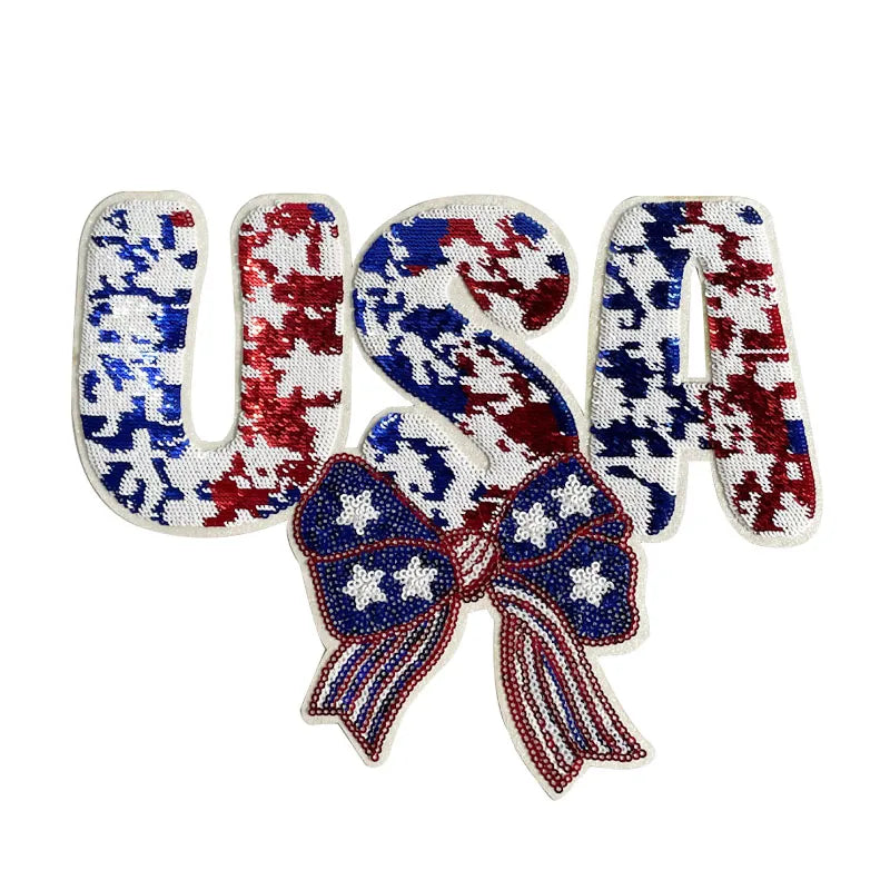 Big USA Sequin Patch
