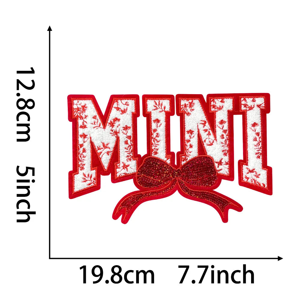 7.7IN Embroidery Floral MINI Patch Iron on Chenille Mama