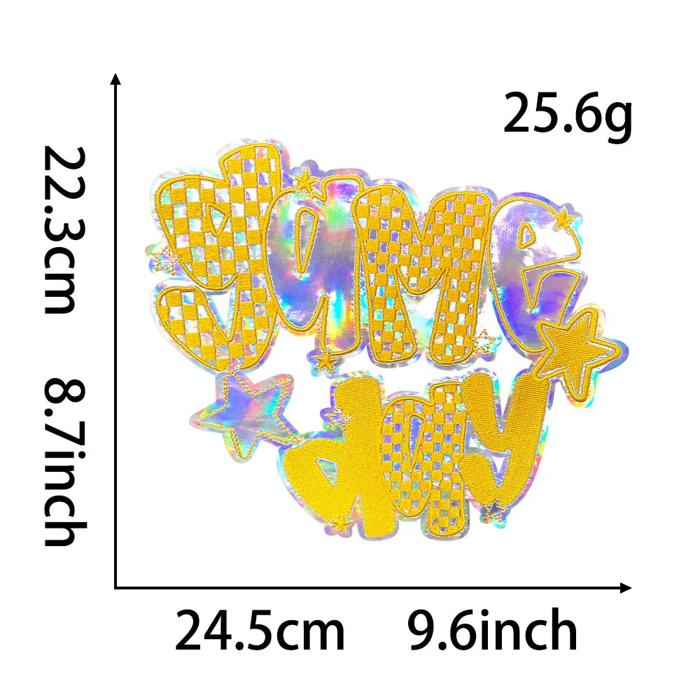 Wholesale 7 Colors Big Laser Purple Red Black Embroidery Game Gay Patches Iron on Patch for University Women Man Clothing