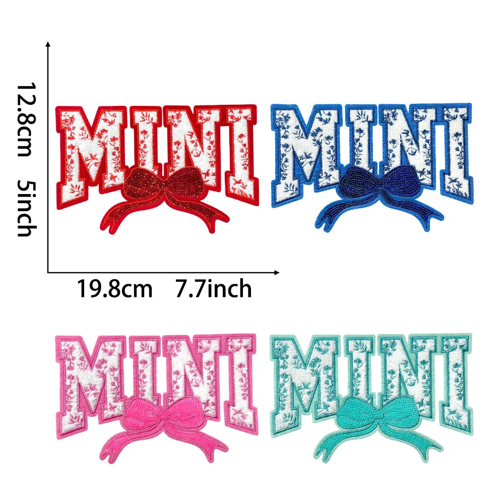 7.7IN Embroidery Floral MINI Patch Iron on Chenille Mama