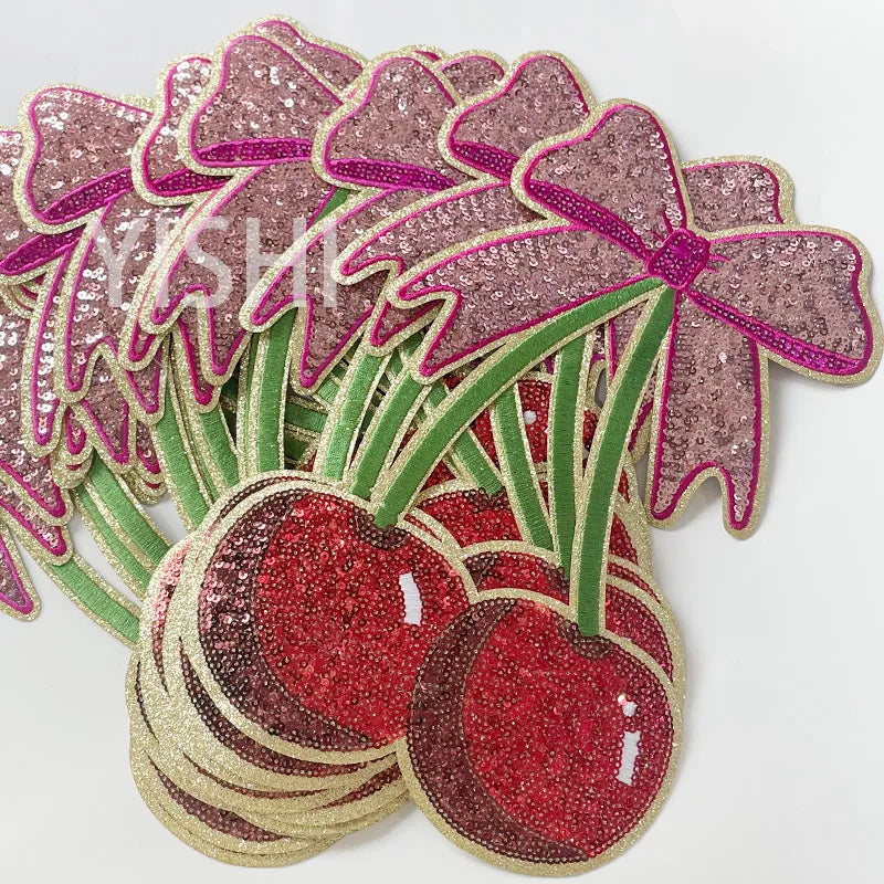 Big Pink Sequin Bow Patch