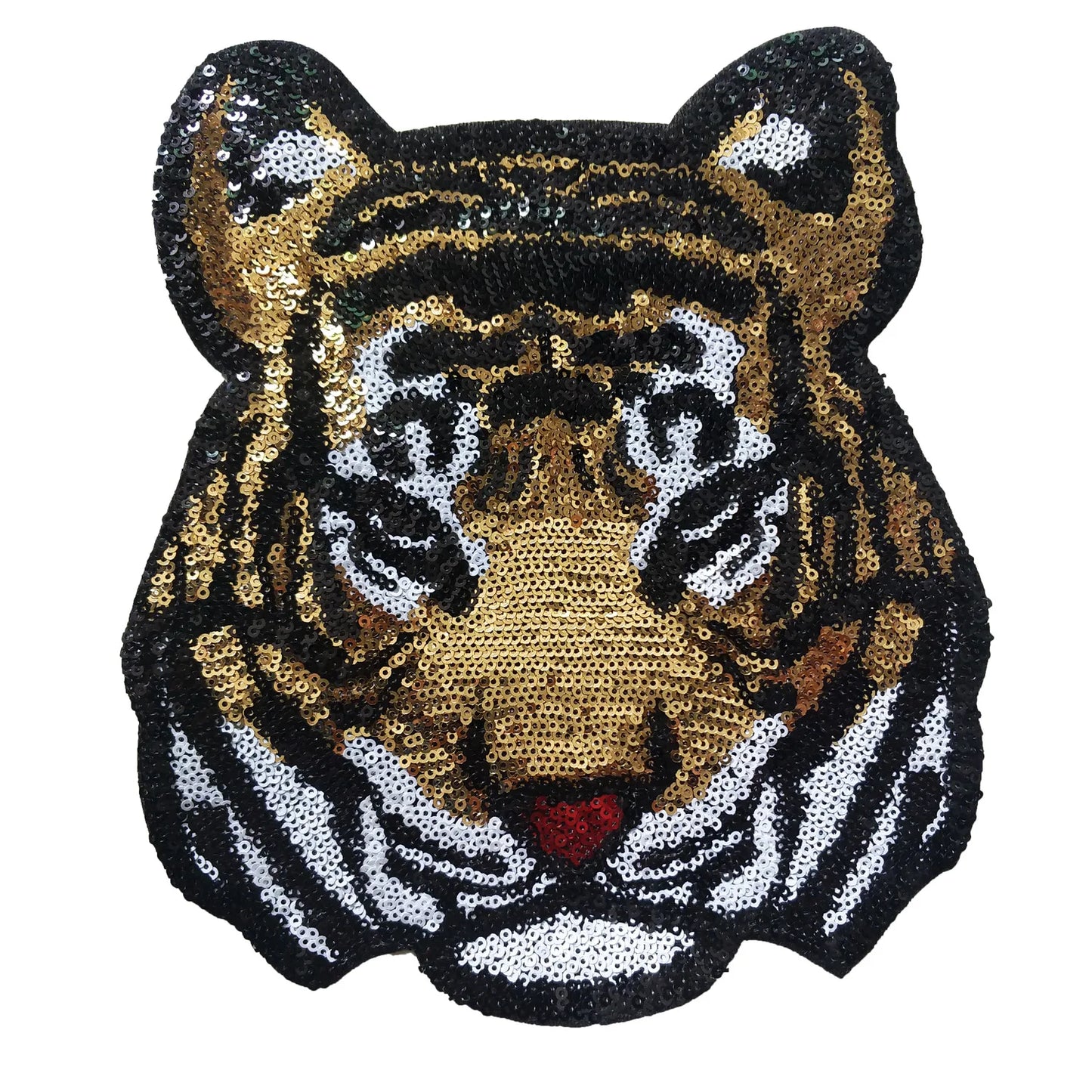 Trendy Large Sequin Iron on Patch Women Shirt Sequin Tiger Iron on Patches Wholesale for Clothing Man