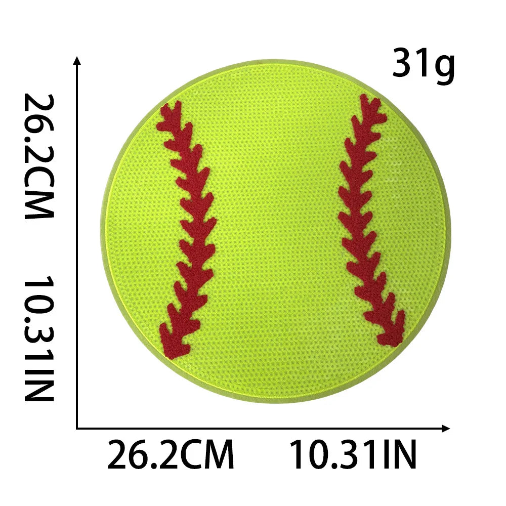 Trendy Game Day Chenille Sequin Football Iron on Patches Softball Baseball Soccer Tennis Ball Custom Sequin Patch for Clothing