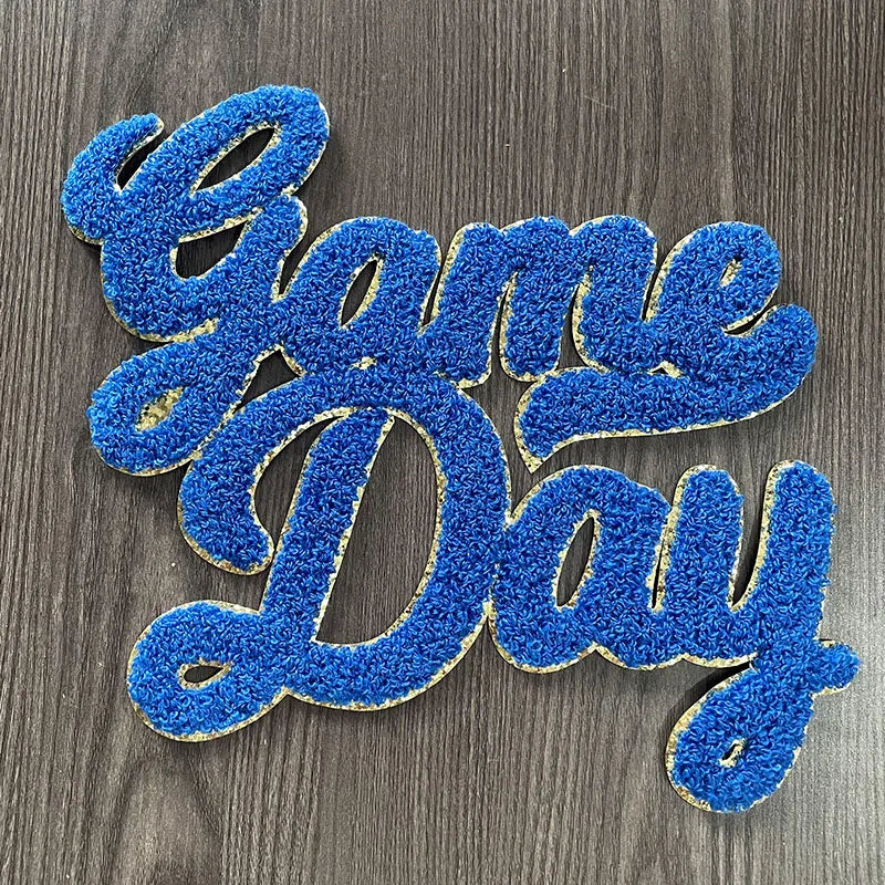 Wholesale Chenille Letter Patches Iron on Sequin Football Colorful 9.84IN Red Game Day Chenille Patches for Women Man Hoodies
