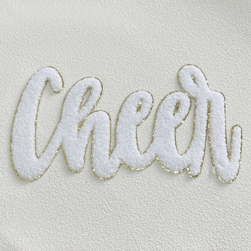 Wholesale Chenille Cheer Patches Iron on Letter Patches Girl Women Colorful Hot Pink 11'' Chenille Letter Patches for Clothing