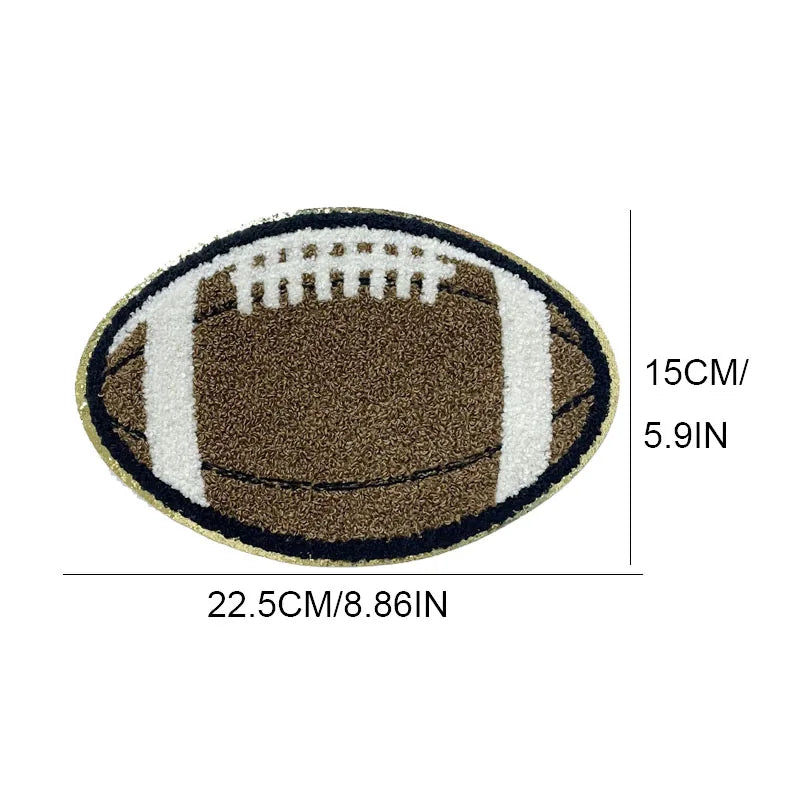 Wholesale Large Chenille Baseball Patch Iron on Custom Sport Sequin Basketball Football Patch for Hoodies Clothing Decoration