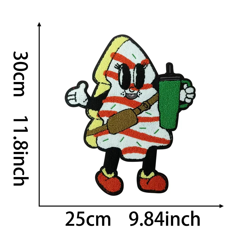 Wholesale Holly Jolly Bow Elk Tree Holiday Chenille Patches Heat Press Custom Sequin Christmas Iron on Patches for Women Man