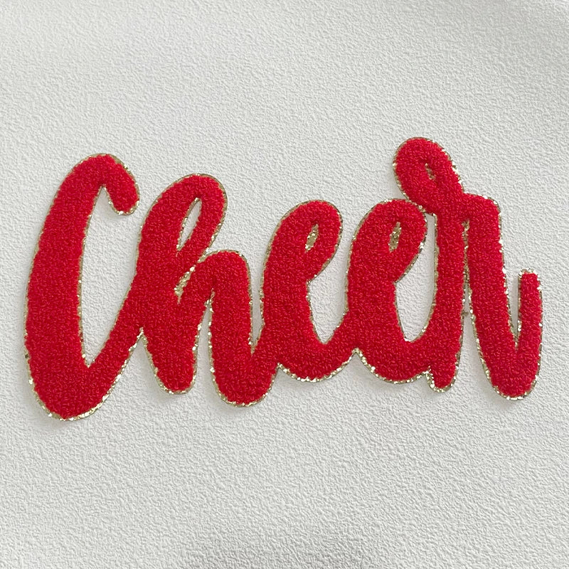 Wholesale Chenille Cheer Patches Iron on Letter Patches Girl Women Colorful Hot Pink 11'' Chenille Letter Patches for Clothing