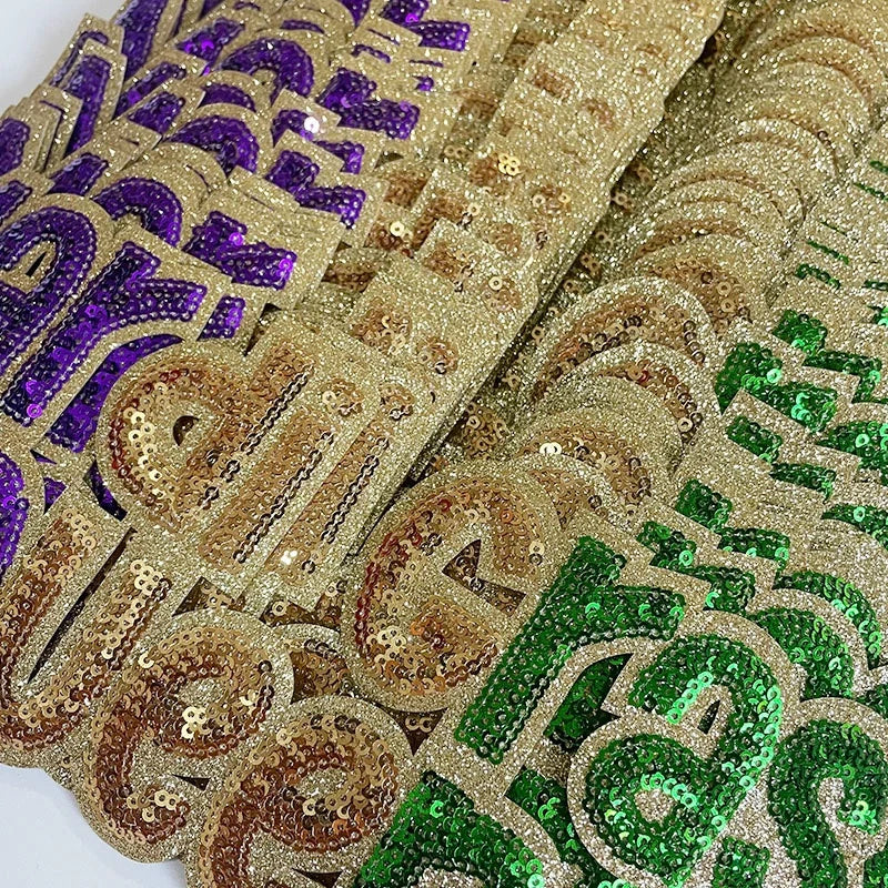 Big Sequin Mardi Gras Patches