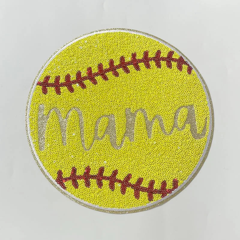 Wholesale Large Chenille Baseball Patch Iron on Custom Sport Sequin Basketball Football Patch for Hoodies Clothing Decoration