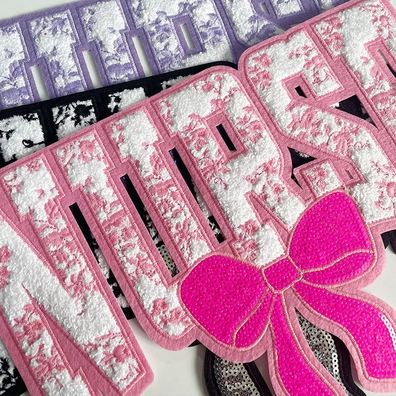 Nurse Chenille Patch Iron on Sequin Bow Patches Nurse