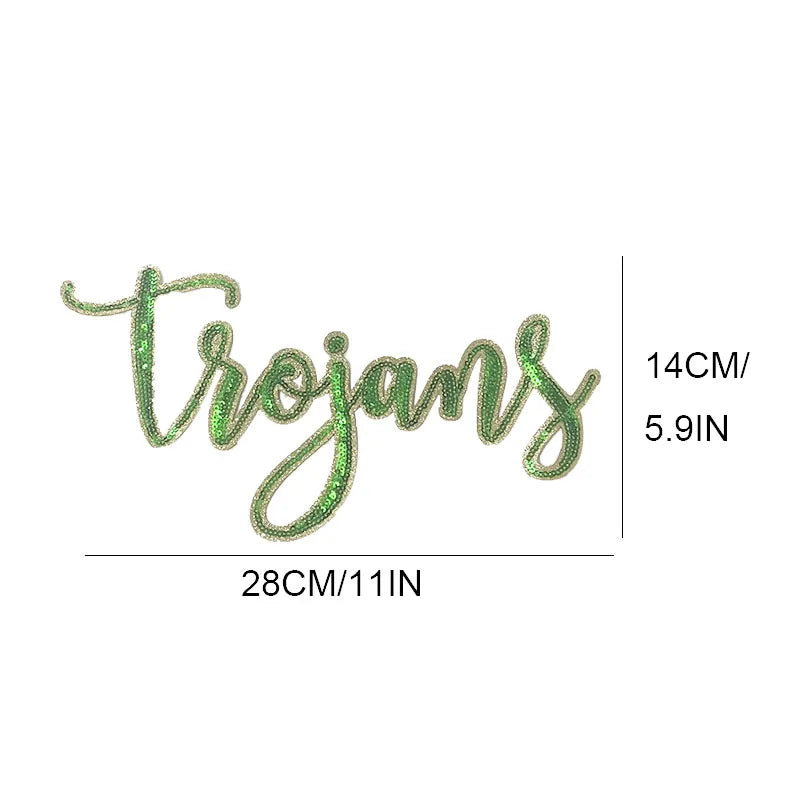 Fashion Iron on Large Sequin Patches Heat Press Wholesale Hoodie Clothing Sequin Letter Patches for Women Man Sweatshirt Jeans
