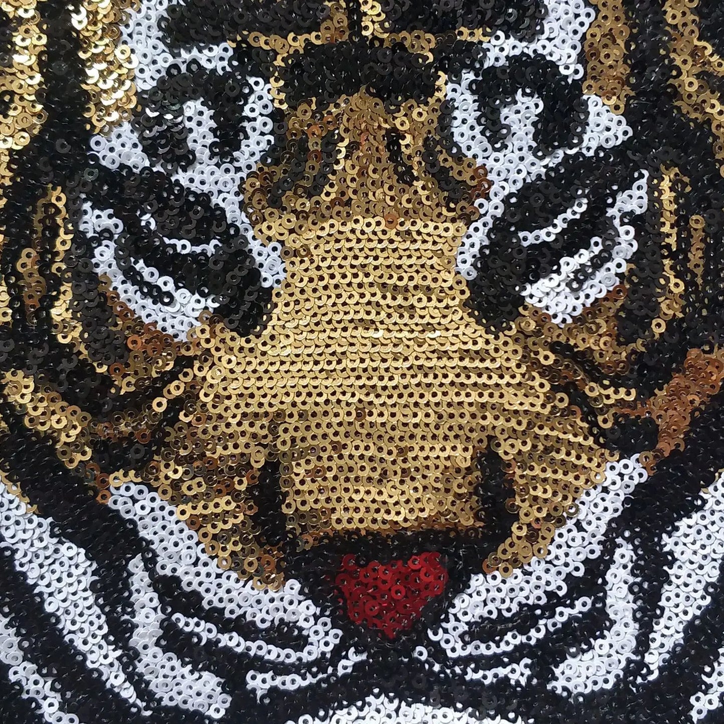 Trendy Large Sequin Iron on Patch Women Shirt Sequin Tiger Iron on Patches Wholesale for Clothing Man