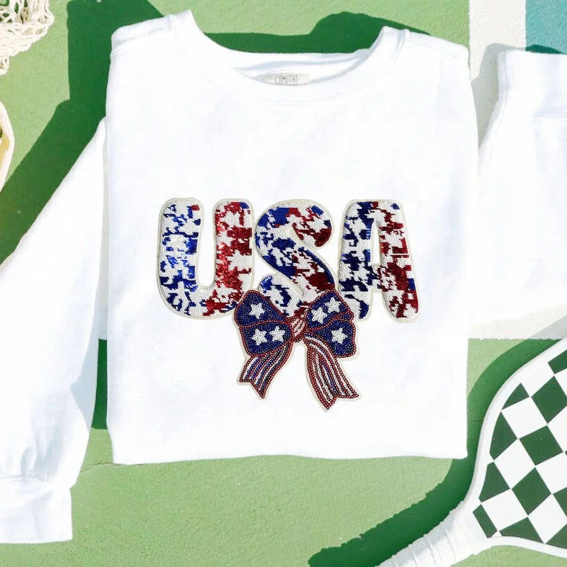 Big USA Sequin Patch