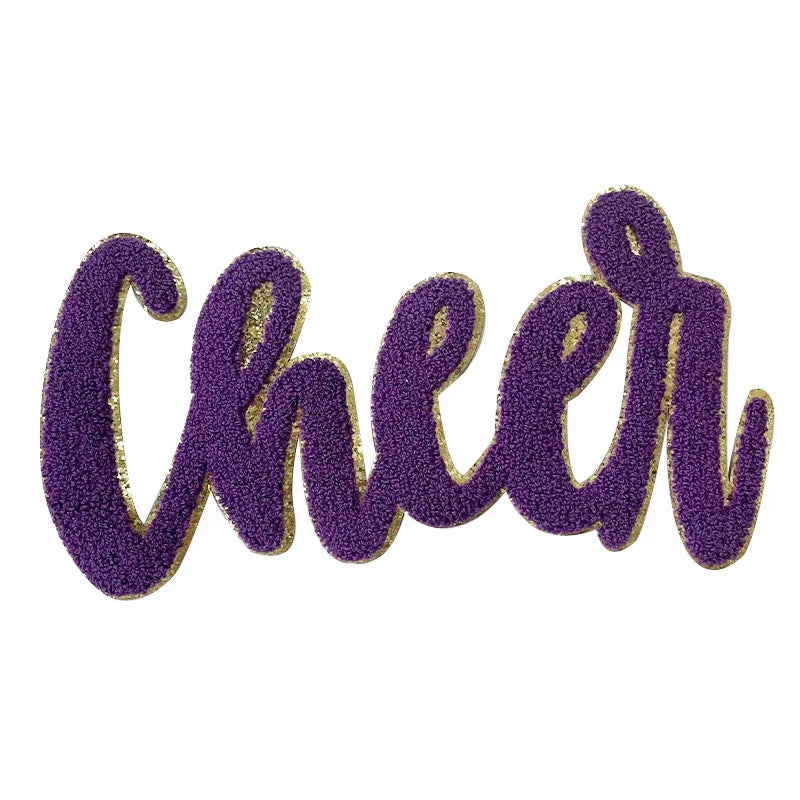 Wholesale Chenille Cheer Patches Iron on Letter Patches Girl Women Colorful Hot Pink 11'' Chenille Letter Patches for Clothing