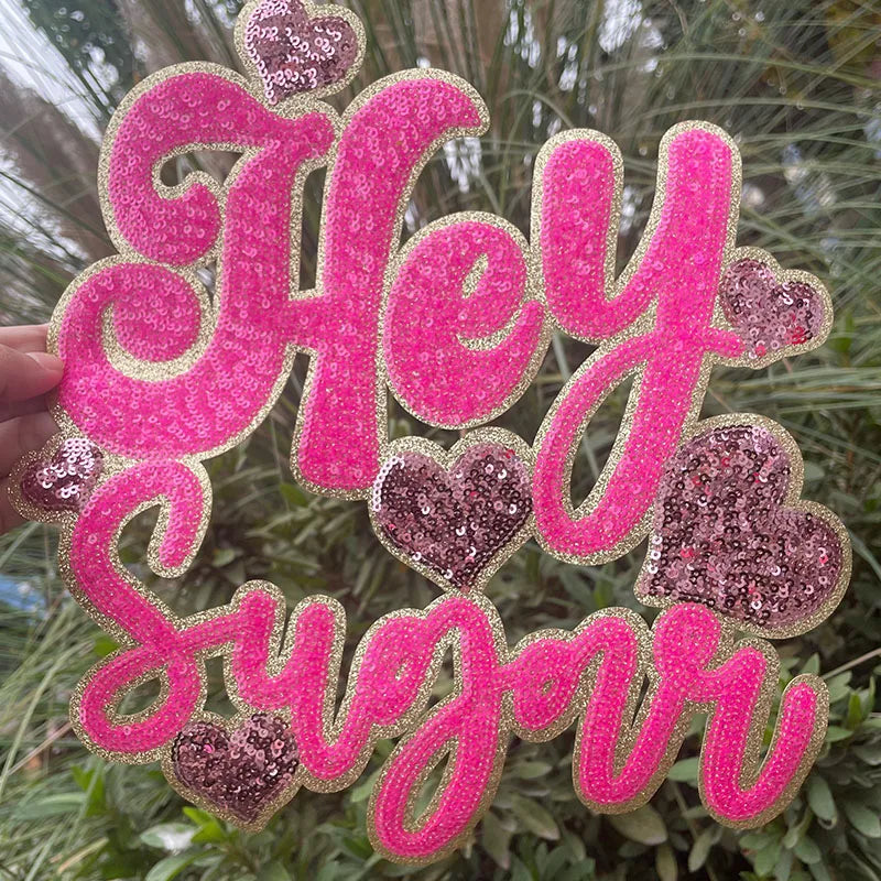 Hey Sugar Heart Sequin Patch