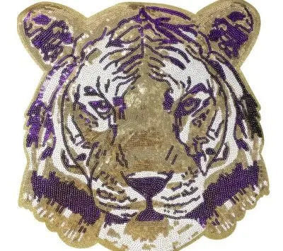 Purple Orange LSU TigerSequin Patches