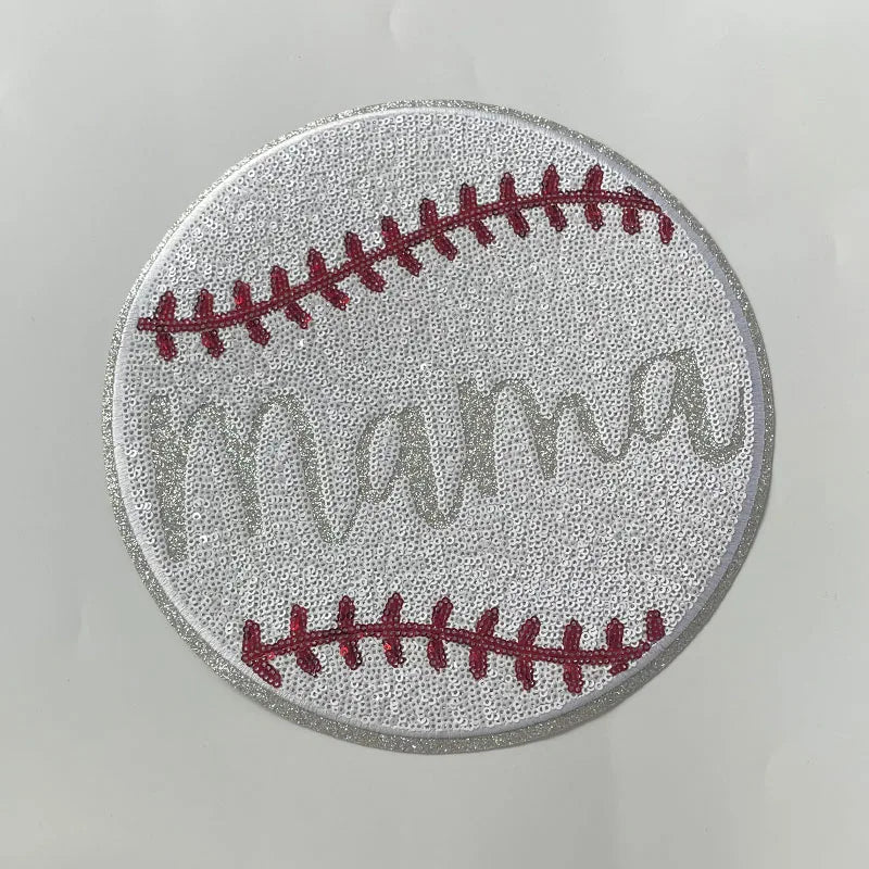 Wholesale Large Chenille Baseball Patch Iron on Custom Sport Sequin Basketball Football Patch for Hoodies Clothing Decoration